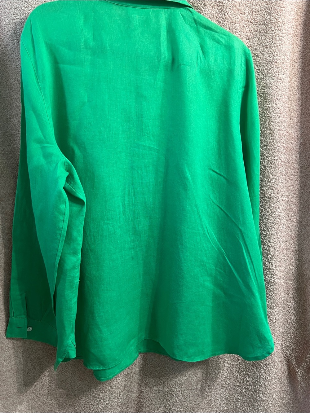 J. Jill Bright Emerald Linen Shirt - Picture 3 of 7